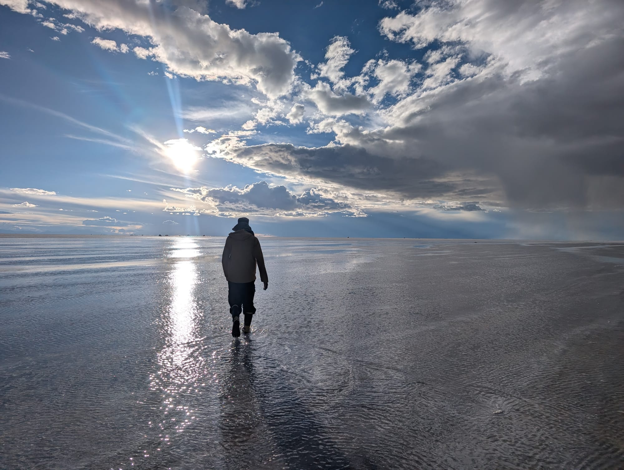 Man who looks like he's walking on water