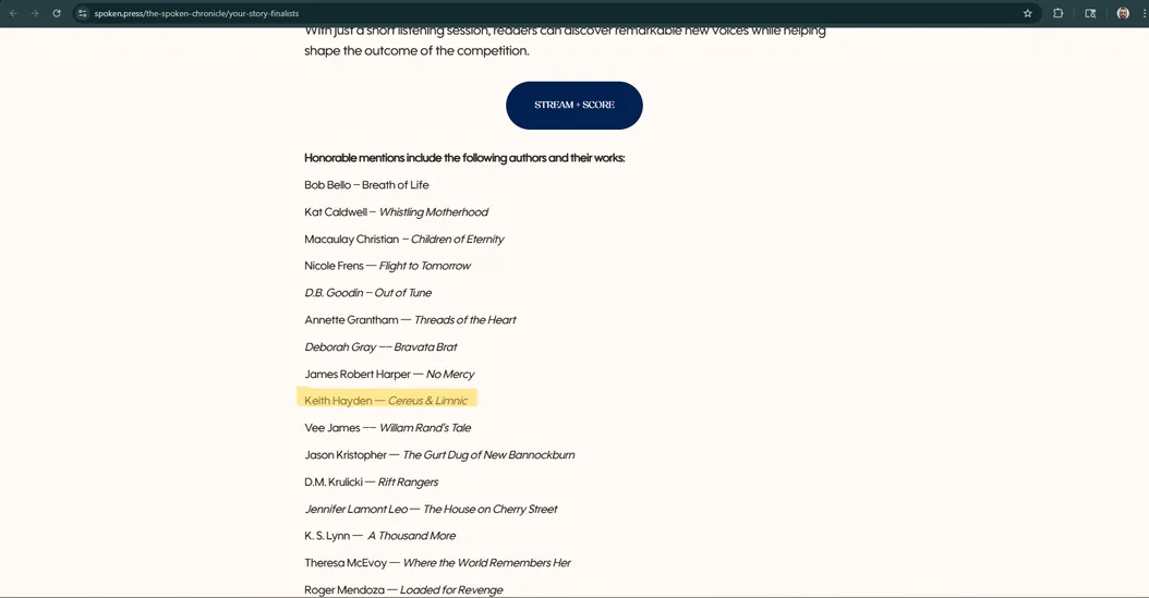 I won an award | Digital Novelist notes - 28 Mar 26
